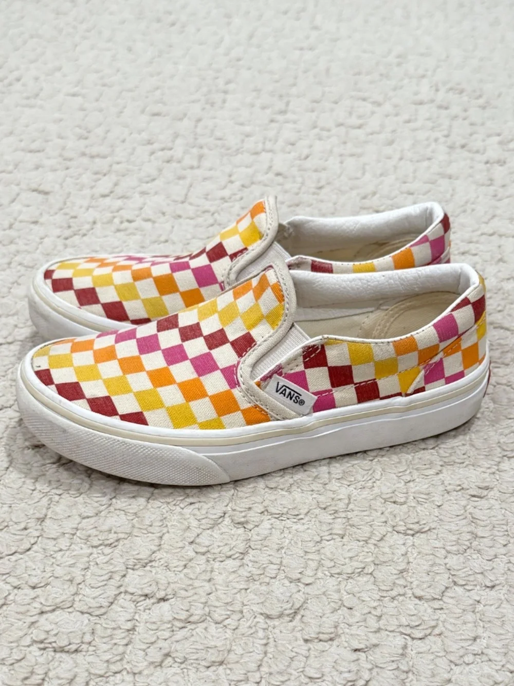 Kids Vans Checked Slip Ons Size 1